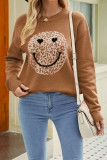 Smile Pattern Long Sleeve Pullover Sweater