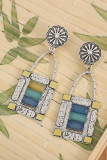 Geometric Colorful Stone Earrings MOQ 5pcs