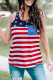 USA Flag Stars Stripes Print Tank with Patch Pocket