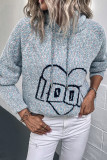 Knitting Hooded Drawstring Fluffy Pullover Sweater