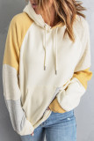 Yellow Colorblock Raglan Sleeve Hoodie