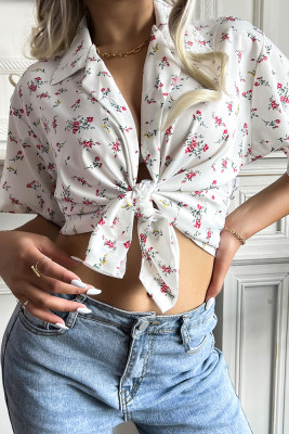 Floral Print Turn-down Collar Shirt Unishe Wholesale