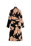 Floral Print Open Kimono Dress Cover Up