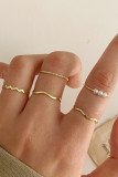 Alloy Chain and Graved Pattern Rings 10pcs Set