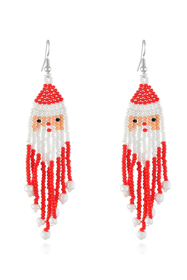 Christmas Pattern Beads Earrings MOQ 5pcs