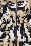 Plus Size Camo Zipper Jacket