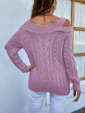 Cable Knit V Neck Strappy Sweaters