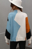 Wavy Knit Color Block Pullover Sweaters