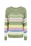 Coorful Stripes Hollow Out Sweater Unishe Wholesale