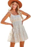 White Tiered Textured Babydoll Dress