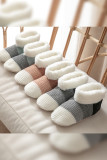 Color Block Knit Ankle Slipper Socks MOQ 12pcs