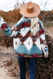 Aztec Print Button Closure Long Sleeve Shacket Women UNISHE Wholesale