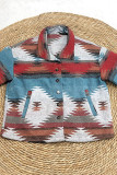 Aztec Print Fleece Coat With Pockets Women Unishe Wholesale