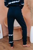 Navy Tie-dye Stripes Pullover Top and Pants Lounge Set