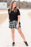 Black Wild West Aztec Shorts