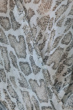 Kimono Sleeves Draped Leopard Blouse