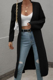Plain Open Long Length Sweater Cardigans