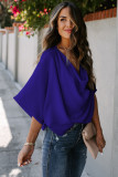 Blue Draped Blouse