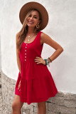 Burgundy Tiered Ruffled Mini Dress