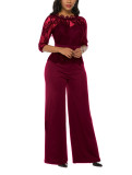 Lace Wide Leg Jumpsuit Pants
