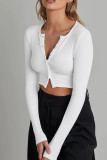 Open Button Knit Short Length Cardigans