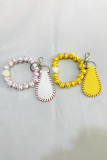 Football Basketball Wool Beading Design Key Ring Pendant MOQ 3pcs