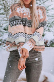 Aztec Diamond Splicing Knitting Pullover Sweater