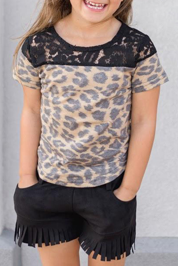 Kids Leopard Lace Up Top by Crazy Train