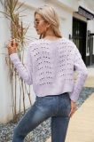 Plain Hollow Out Knit Open Sweater Cardigans