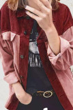 Corduroy Colorblock Buttons Up Jacket Shacket Unishe Wholesale