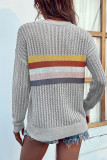 Hollow Out Rainbow Stripes Sweater Unishe Wholesale