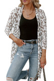 Open Front Leopard Print Cardigan
