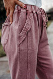Drawstring Mineral Wash Joggers with Pockets