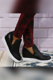 Plain PU Side Cut Ankle Boots
