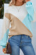 Lantern Sleeve Colorblock Splicing Knitting Sweater