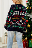Navy Christmas Knit Pullover Sweaters