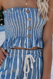 Smocked Striped Tube Top and Pants Set