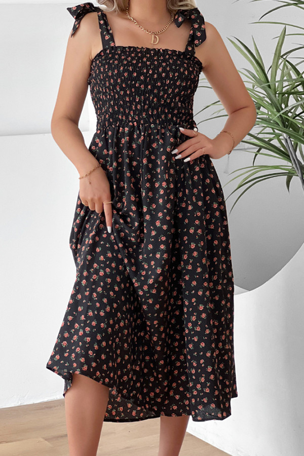 Halter Bow Knot Floral Dress Unishe Wholesale