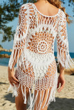 Aztec Knitted Beach Long Sleeve Hollow Out Cover Up Unishe Wholesale