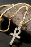 Alloy and Rhinestone Necklace for Men MOQ 5pcs