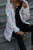 Multicolor Santa Patchwork Open Hooded Fleece Coat