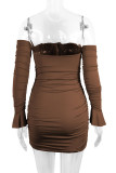 Ruched Bandeau Bodycon Dress