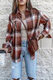 Plaid Colorblock Buttoned Shirt
