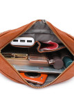 PU Leather Plush Patchwork Aztec Strap Crossbody Bag