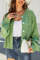 Bubble Crochet Knit Open Button Sweater Cardigans