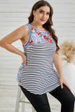 Floral & Stripes Plus Size Tank