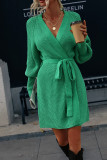 Plain Bat Sleeves Open Front Knit Cardigans with Belt