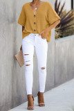 Yellow Soak It Up Cotton Button Down Blouse