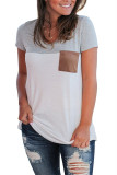 V Neck Top with Pocket