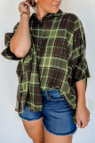 Plaid Half Sleeves Open Button Shirts